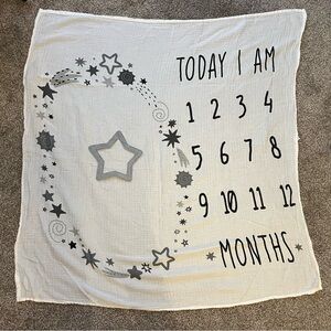 Baby Milestone Monthly Blanket Stars
